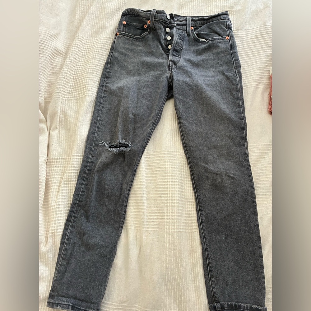 Levi's Gray Denim Jeans with Tan Patch